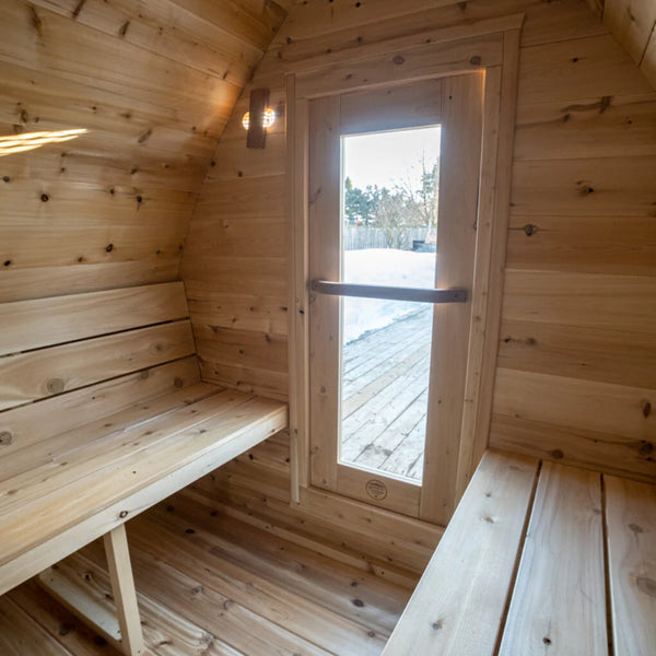 Mini Pod Sauna - Knotty Red Cedar Package Deal - L 214 cm x W  214 cm