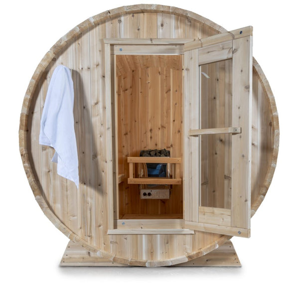 Barrel Sauna White Cedar - Ø 200 cm x L 200 cm