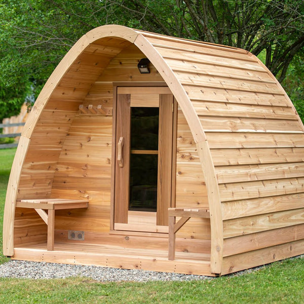 Pod Sauna + Porch - Knotty Red Cedar Package Deal L 305 cm x W 244 cm