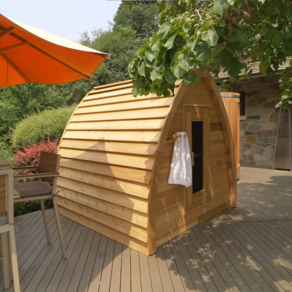 Mini Pod Sauna - Knotty Red Cedar Package Deal - L 214 cm x W  214 cm