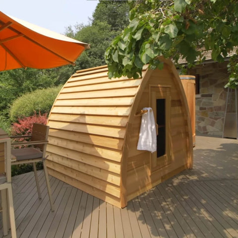 Mini Pod Sauna - Knotty Red Cedar Package Deal - L 214 cm x W  214 cm