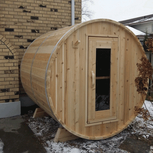 Barrel Sauna White Cedar - Ø 200 cm x L 200 cm