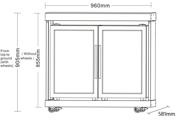 Module fridge with double doors