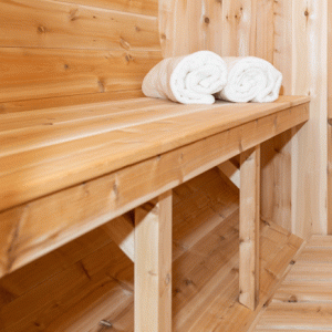 Barrel Sauna + Porch White Cedar - Ø 200 cm x L 245 cm