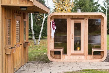 Luna Sauna With Porch - W 244 x L 274 cm - Knotty Red Cedar Package Deal