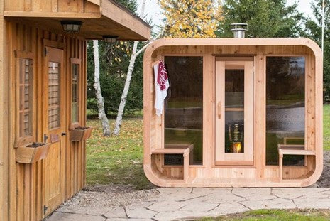 Luna Sauna With Porch - W 244 x L 274 cm - Clear Red Cedar Package Deal