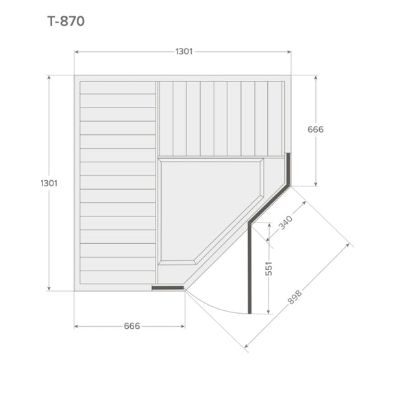Tylöhelo Infrared Sauna Room (T-870) (Local delivery and installation)